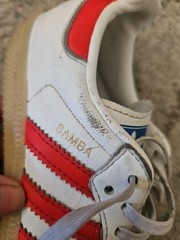 Adidas Kids Red And White Leather Samba OG Streetwear Retro Classic Shoes 12K