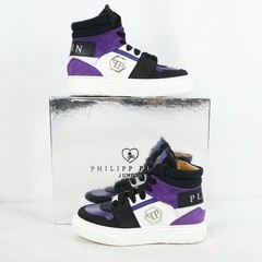 Philipp Plein Junior High-Top Sneakers In Purple/Black – Kids Size EU 33