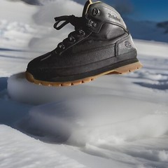 TIMBERLAND EURO TREKKER SHELL TOE DUCK BOOT BLACK/GUM (PS) SIZE 1.5Y (A1642)
