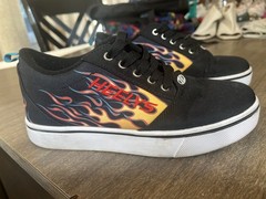 Heelys Pro Black Flame Print Skate Skater Shoes Sneakers Womens 7 Youth 6 UK 5