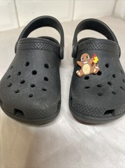 CLASSIC CROCS Child Size 8 Light Weight BLACK Active CLOGS Strap Shoes