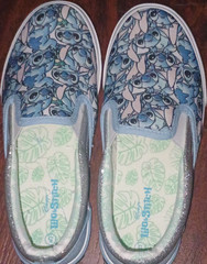 Ground Stitch Slip-On Kids Shoes Size 5 Blue Glitter Lilo & Stitch Casual