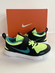 Nike Flex Contact 4 Sneakers, Size 2 Little Kids – Ghost Green/Aqua/Black NIB
