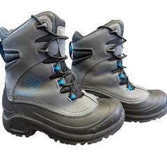 Columbia Kids Bugaboot Plus IV Omni-Heat Waterproof Winter Boots Grey Blue