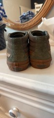 VANS Kids US 3 Mid Top Suede Hook & Loop Sneakers Green Brown Gum Sole