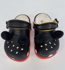 Crocs Disney Mickey Mouse Kids Clogs Black/Red/Yellow Slip On US 7 Unisex