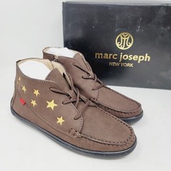 Marc Joseph New York Kids Ankle Boots Sz 4.5 Houston Booties Brown Casual Shoes