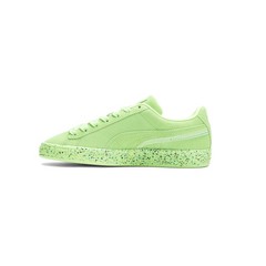 PUMA Suede Mono Triplex Neon Lace Up Youth Boys Green Sneakers Casual Shoes 387