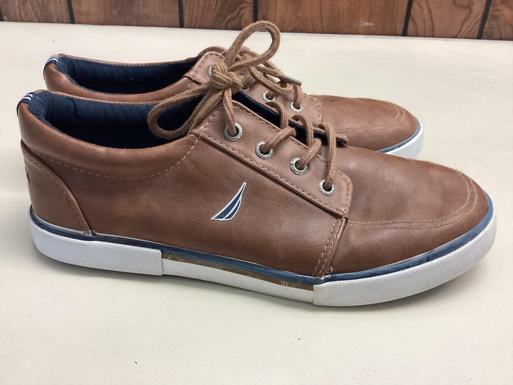 Nautica Shoes Kids Size 5 Brown Berrian Youth Lace Up Boat Sneaker Casual