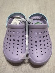 Joybees Kids‘ Dylan Slip-On Clogs – Sky Blue/Lilac Purple -size J4