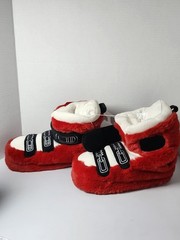 Kids Wondershop Red Ski Bootie Fuzzy House Slipper Sz 2-3 NWT
