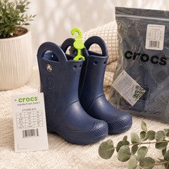 Crocs Handle It Rain Boot Navy Blue Toddler Kids Size C8 211056-410 NEW