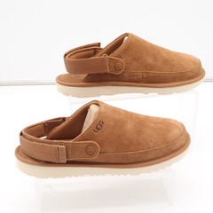 UGG Goldenstar Clog Chestnut Suede Platform Swivel Strap Shoes Size 6