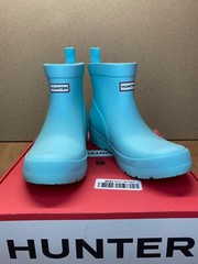 Hunter Big Kid’s Waterproof Short Play Boots US B4/G5 Flowing Blue