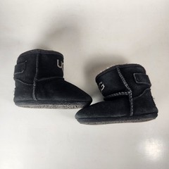 UGG Toddler Classic Mini Bootie Size 2/3 EU 18 Black Suede Sheepskin Lined Shoe