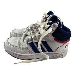 Adidas Hoops 2.0 Mid Kids Athletic Shoes White Blue Red Size 13K