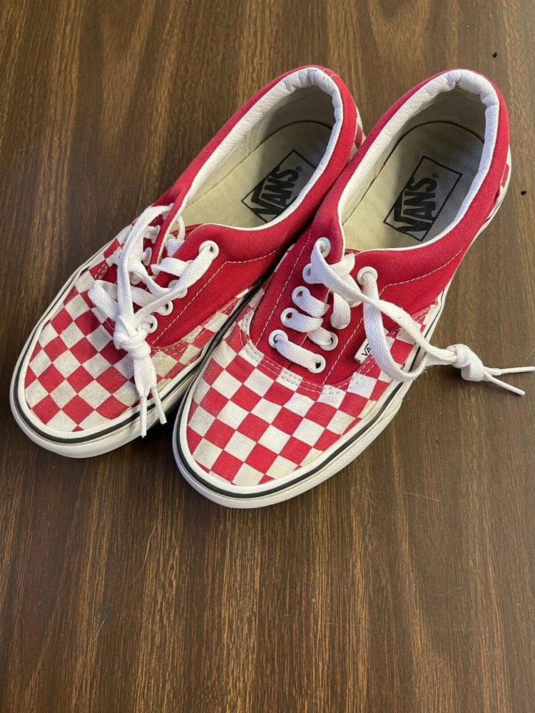 Vans Old School Checkerboard Red White Checker Skateboard Size 6.5 Men 8.0 Women