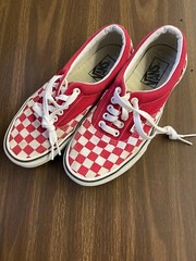 Vans Old School Checkerboard Red White Checker Skateboard Size 6.5 Men 8.0 Women