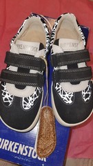 Birkenstock Davao Reflective Lines Black White Kids Sneakers US 11 Hook & Loop