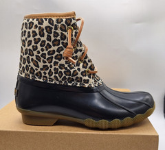 Sperry Saltwater Classic Leather Duck Boots Brown Waterproof Casual Boots SZ 4