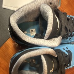 Jordan Unisex Kids Athletic Sneakers Blue Black Gray White Lace Up Logo Rubber