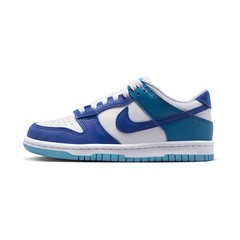 GRADE SCHOOL NIKE DUNK LOW_WHITE/GAME ROYAL-DUTCH BLUE FB9109-130-SIZE 7