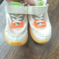 ZARA Kids Mesh Hook & Loop Sneakers EU 28 White Colorblock Orange Green