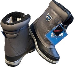 Totes Boys Size 2 David Winter Snow Boots Cold Weather Waterproof Gray