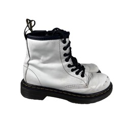 Dr. Doc Martens 1460J Lace Up White Combat Boots Youth Size 12