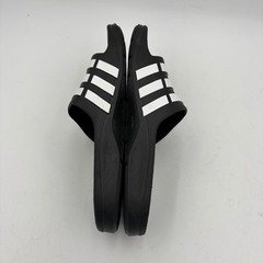 Adidas Adilette Shower Slides Black White Kids Size 3 Striped Sandals Flip Flops
