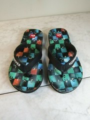 Quiksilver Black Checkered Flip Flop Sandal Children’s Shoes Size 13 -1