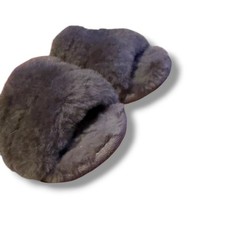 UGG Fluff Yeah Slide Sandals Toddler Size 7 Charcoal Gray Sheepskin Slingback