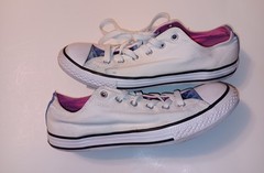 Converse All Star Double Tongue Sneakers/Shoes (654339F) White/Blue Junior Sz 6