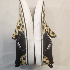 Vans Asher Sunflowers Checkerboard Black White Slip On Shoes 500714 Missy Sz 5.5