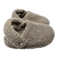 🔥Crocs Classic🤎 Fuzz-Mania Clogs Mushroom Tan Faux Fur mule Slippers Kids C12