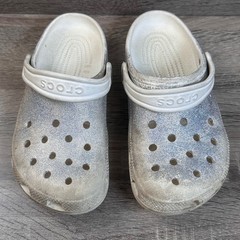 Crocs Classic Clogs Sandals Kids Size J3 Unisex Kids Glitter Sparkle Summer