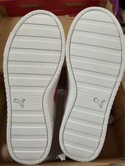 PUMA Jada Holo Jr White Pink Silver Unisex Kids Sneaker 5.5C Holographic