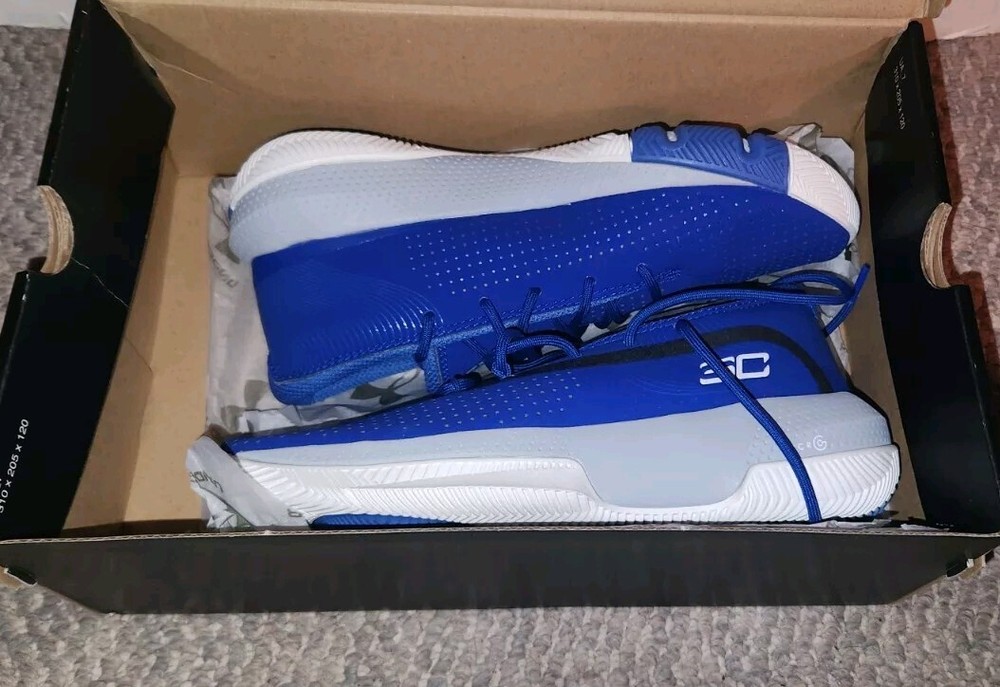 New Youth Under Armor 5.5 Steph Curry 3Zero III Shoes Blue Gray Gently Boys