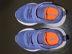 Skechers Unisex Kids Blue Mesh Athletic Sneakers Hook & Loop Logo Accent
