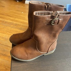 Cat & Jack Brown Biker Buckle Mid-Calf Boots Girl Kids Size 11