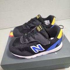 New Balance 515 New-B Hook & Loop Toddler Size 7.5 Wide Black NW515BA