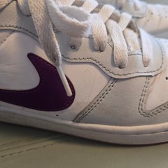 Nike Court Borough Mid 2 White Grey Purple GS Sneakers CD7782-009 Size 5Y