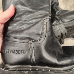 Steve Madden Black Leather Boots Size 12