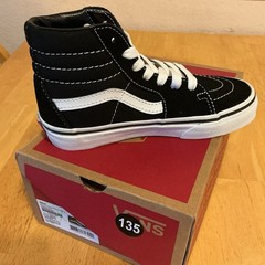 VANS Sk8-Hi Black White Canvas Sneaker Unisex Kids US 12.5 M VN000D5F6BT
