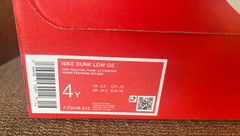 Nike Dunk Low GS „Valentine’s Day“ Red White FZ3548-612 Size 4Y – Excellent