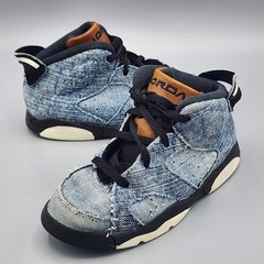 Nike Air Jordan 6 Retro Blue Washed Denim Toddler Shoes CV5488-401 Size 10C