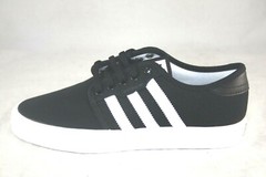 ADIDAS SELLY J SKATEBOARDING SHOE BY3838 BLACK/WHITE/WHITE BIG KIDS SNEAKER