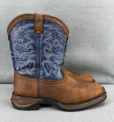 Durango Lil‘ Rebel Kid’s Western Boot 8 inch Blue and Brown # DWBT053 Size 6 M