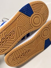 Adidas Post Move Mid Top Cloudfom White & Blue Basketball Shoes Sz 5 Big Kids