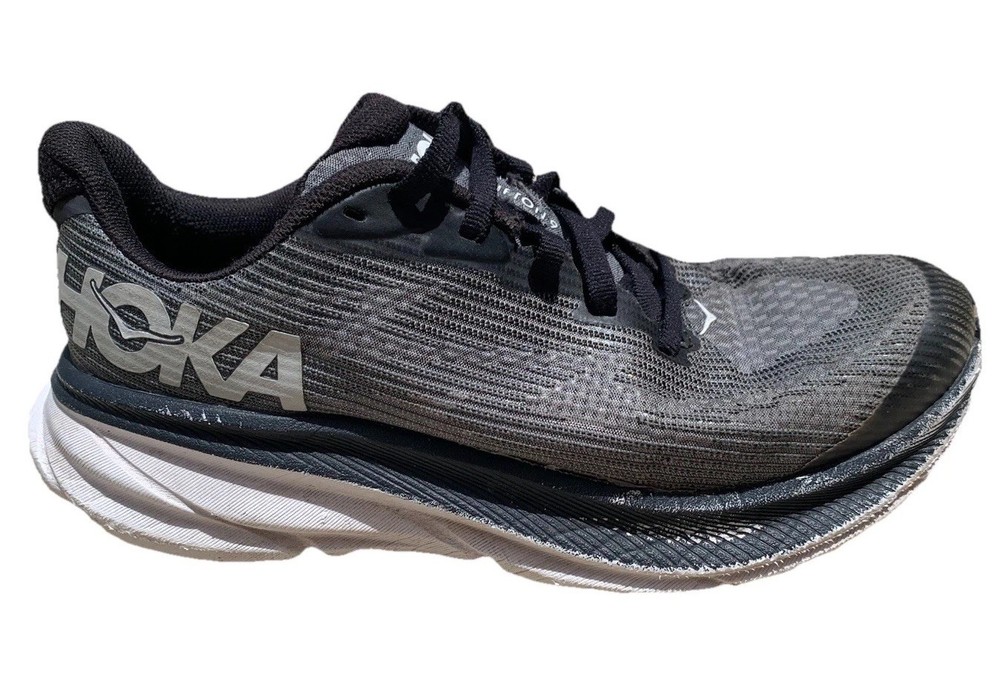 Size 4.5MD – Hoka One One Clifton 9 1131170-BWHT Youth Running Shoe Black White